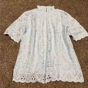Set of two Adorable lace tops!!! One is light blue and the other is white